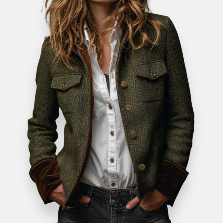 Cecilia | Tweed Jacket with Velvet Details