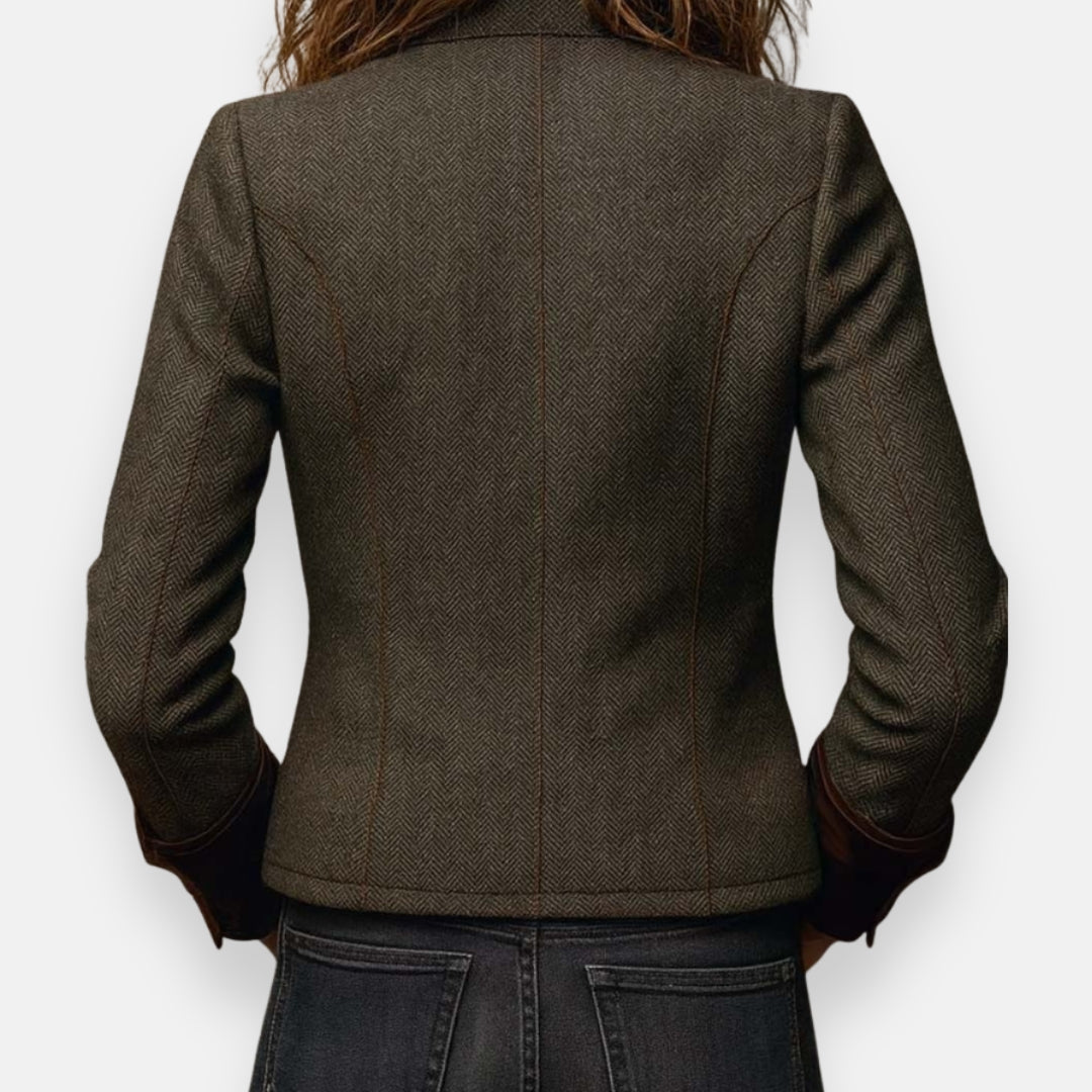 Cecilia | Tweed Jacket with Velvet Details