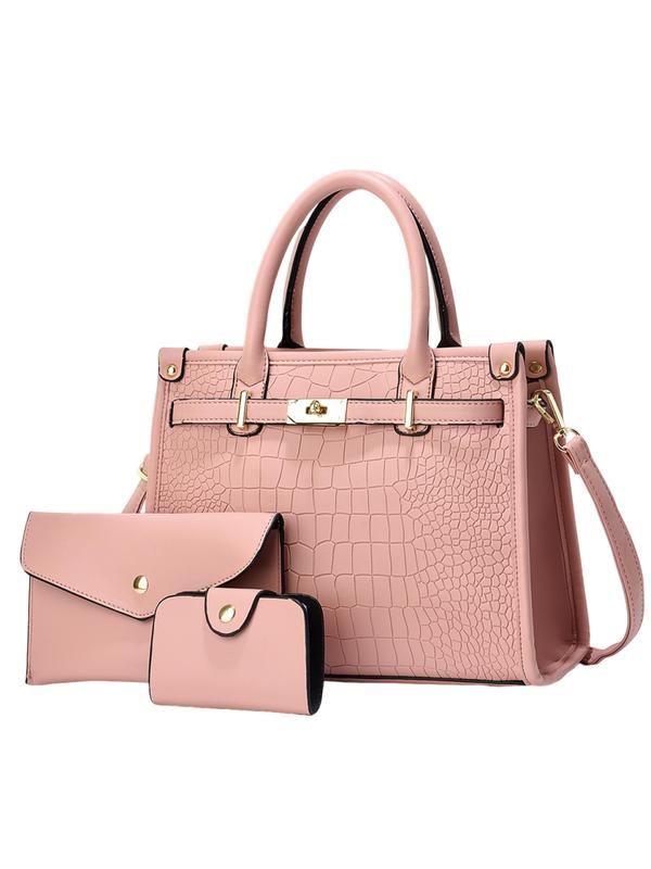 Scarlett | Crocodile Embossed Large Capacity Crossbody Handbag Set