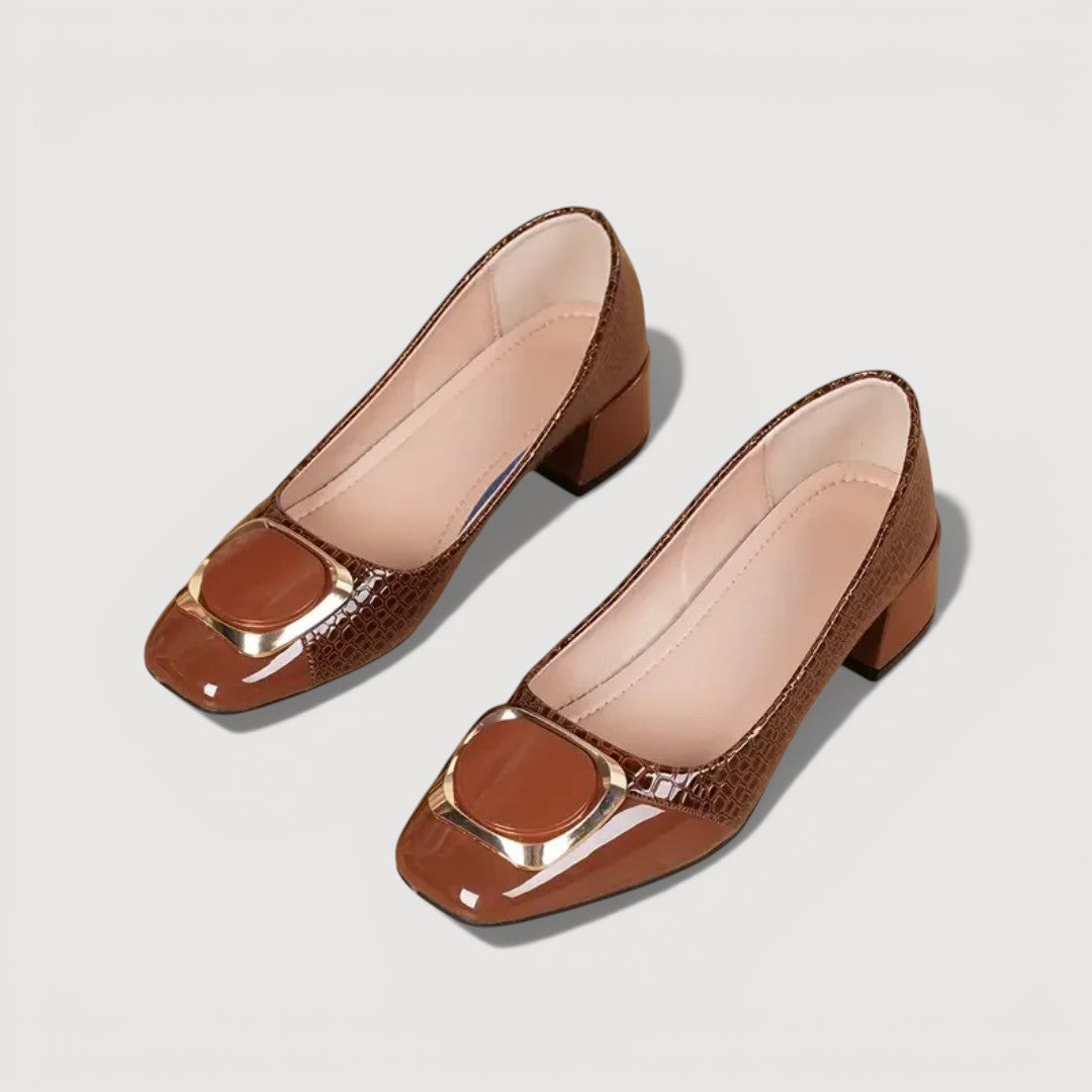 Juliet | Croco Block Heels