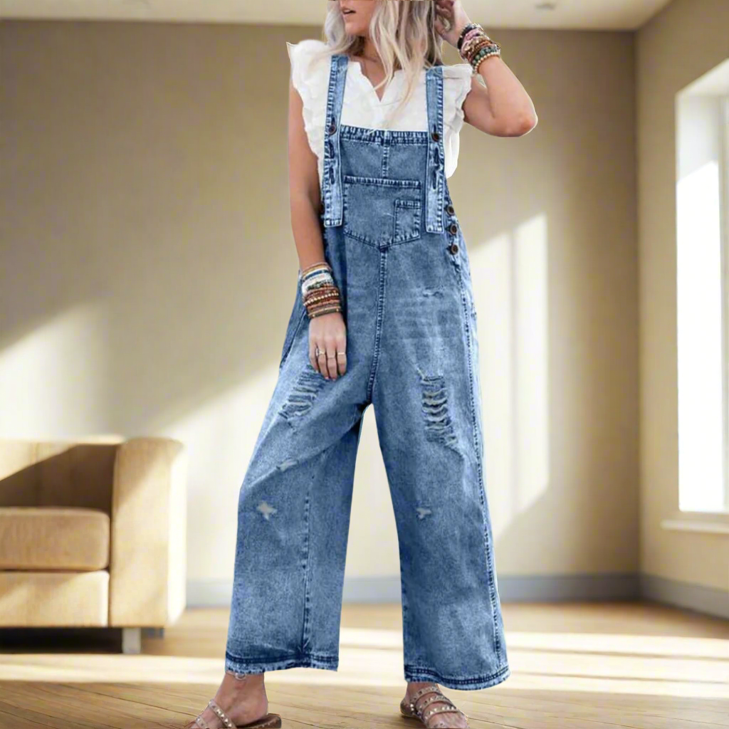 Phoebe | Vintage Wash Adjustable Jumpsuit