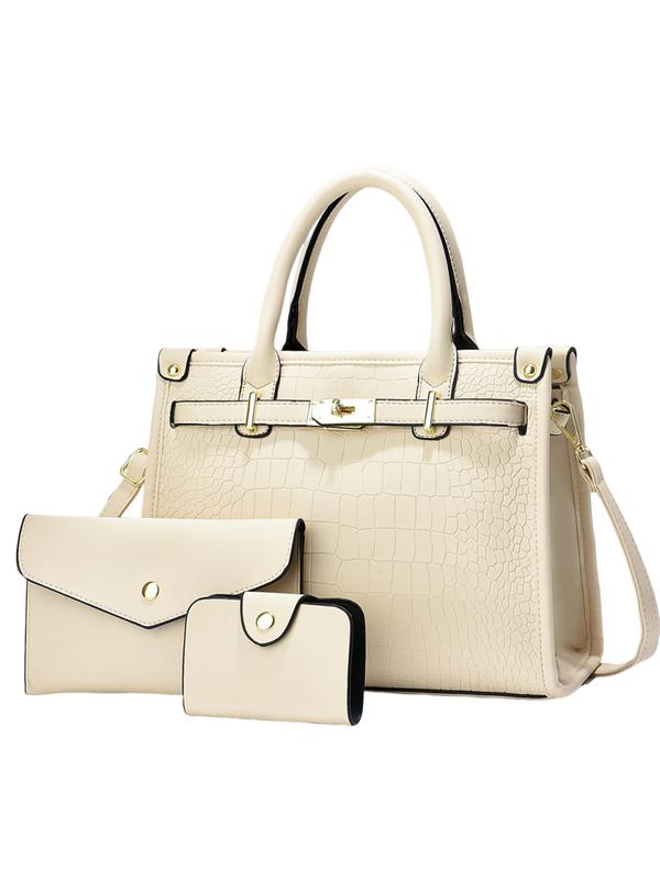 Scarlett | Crocodile Embossed Large Capacity Crossbody Handbag Set