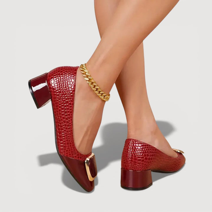 Juliet | Croco Block Heels