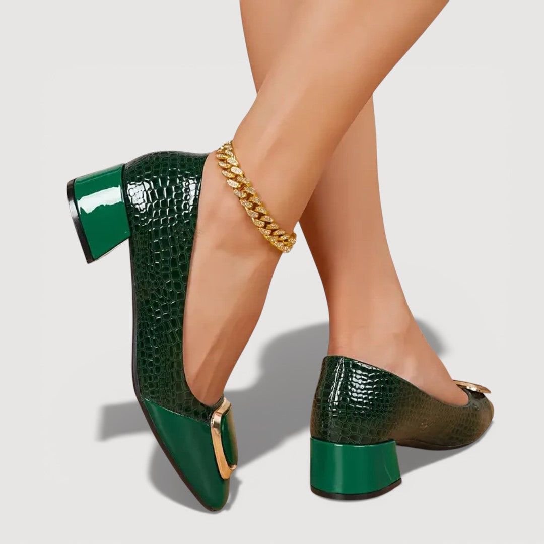 Juliet | Croco Block Heels
