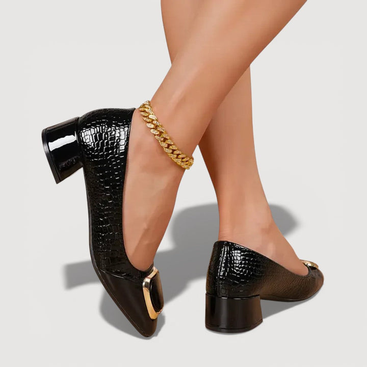 Juliet | Croco Block Heels