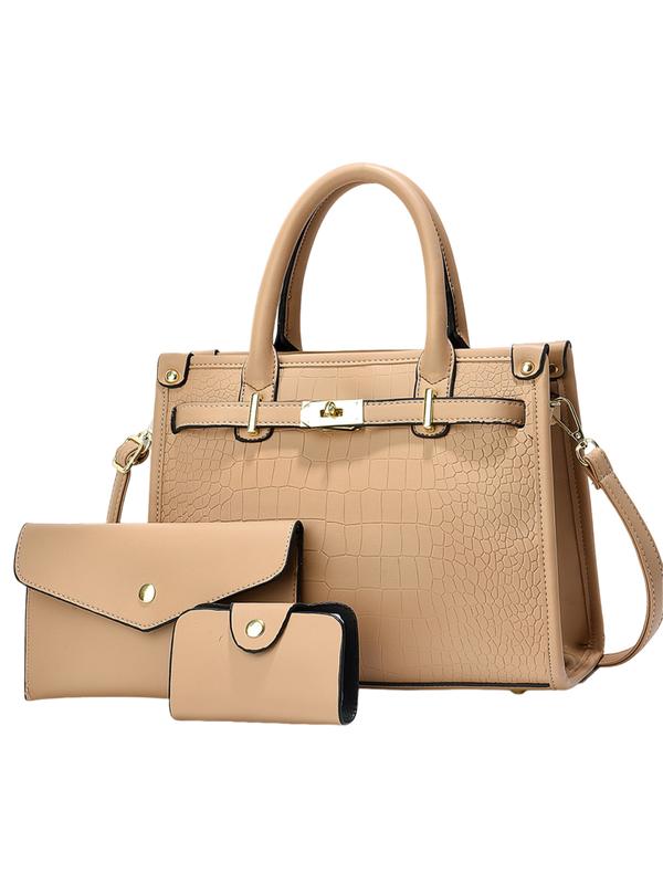 Scarlett | Crocodile Embossed Large Capacity Crossbody Handbag Set