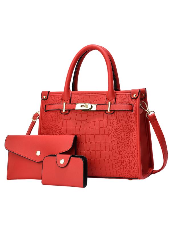 Scarlett | Crocodile Embossed Large Capacity Crossbody Handbag Set