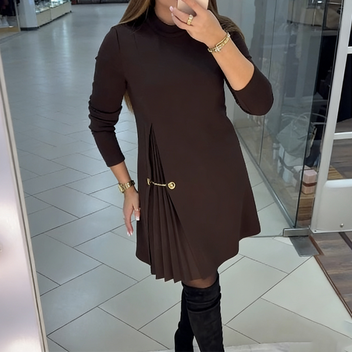 Beatrice | Long Sleeve Pleated Dress
