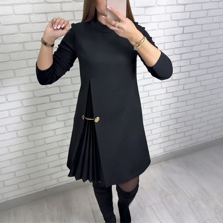 Beatrice | Long Sleeve Pleated Dress