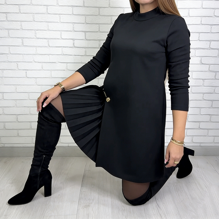 Beatrice | Long Sleeve Pleated Dress